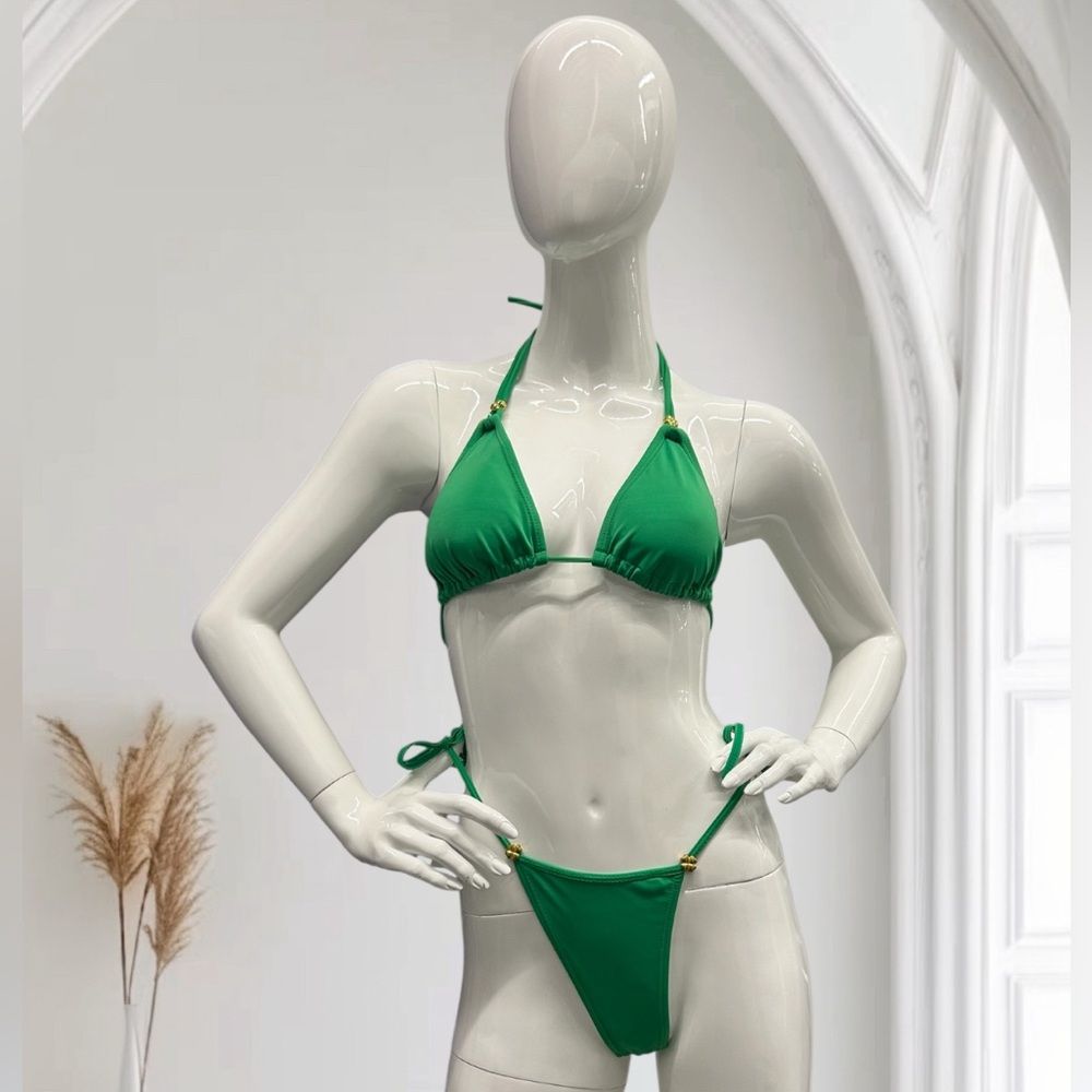 Green Halter Bikini Set